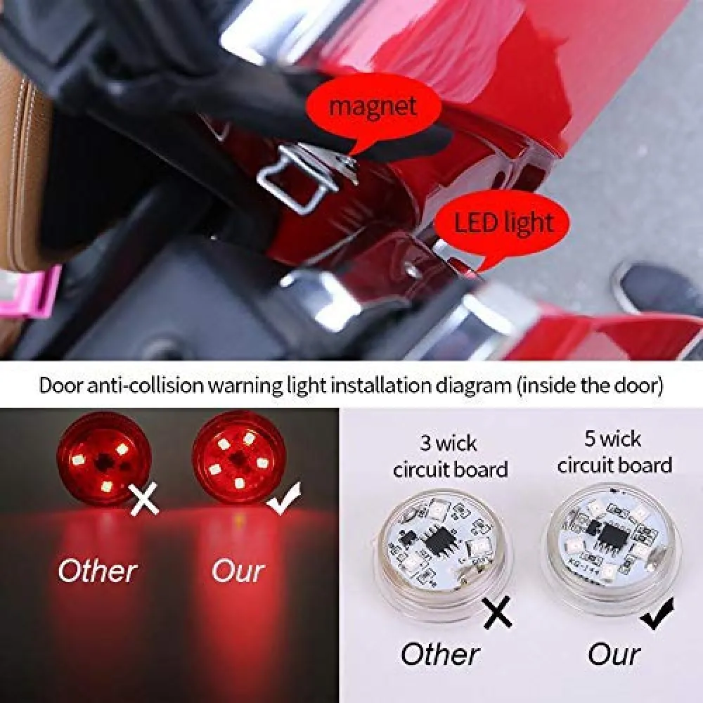 Waterproof 5 LED Wireless Door Warning Alert Lights - Red Color