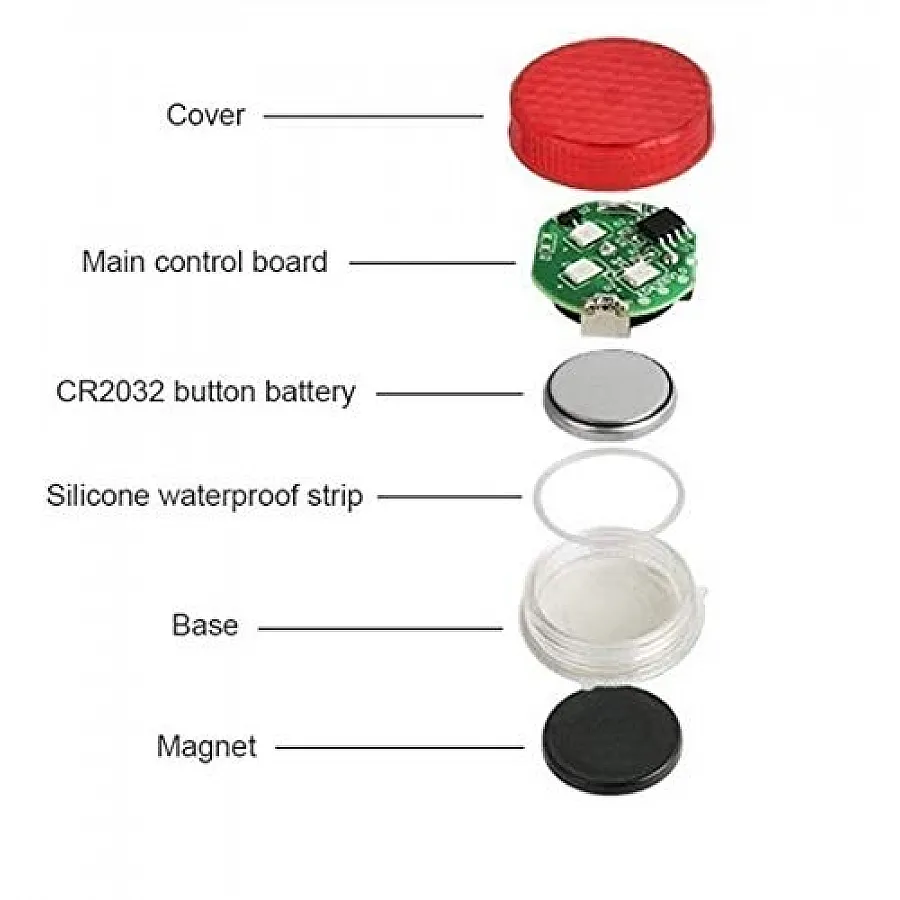 Waterproof 5 LED Wireless Door Warning Alert Lights - Red Color