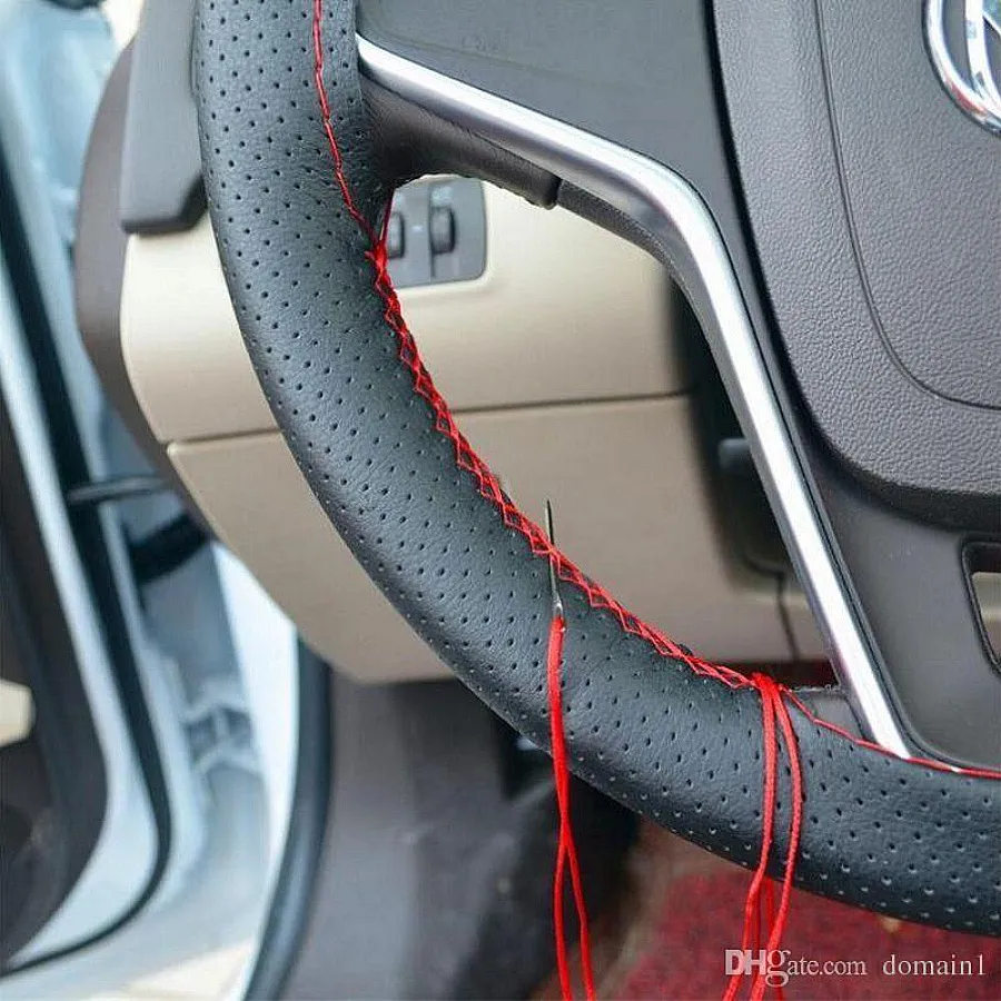 Leatheride PU Steering Wheel Cover For All Cars With Needles and Thread Beige, Black and Gray