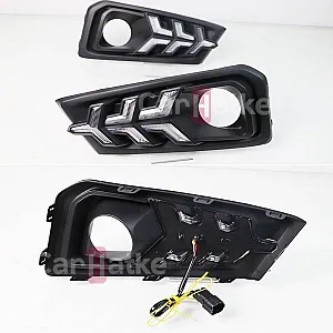 Honda Amaze 2018 Onwards LED DRL Day Time Running Lights with Matrix Turn Signal (Set of 2Pcs.)