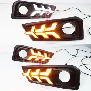 Honda Amaze 2018 Onwards LED DRL Day Time Running Lights with Matrix Turn Signal (Set of 2Pcs.)