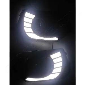Maruti Dzire 2017 - 2019 Led DRL Daytime Running Lights With Matrix Turn Signal - Set of 2Pcs