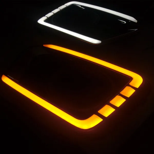 Maruti Vitara Brezza 2020 - 2021 LED DRL Daytime Running Light With Matrix Turn Signal -  Set of 2