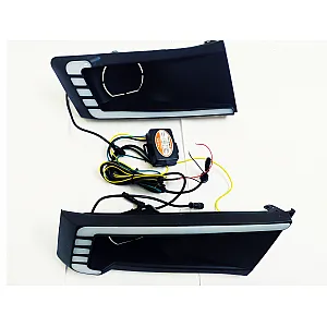 Maruti Vitara Brezza 2016 - 2019 LED DRL Daytime Running Light With Matrix Turn Signal -  Set of 2.