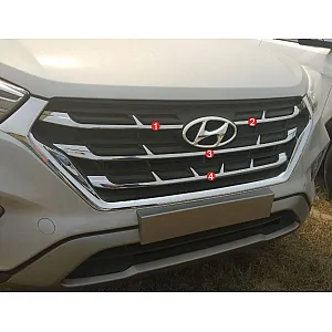 Hyundai Creta Facelift 2018-2020 Chrome Trims For Front Grill