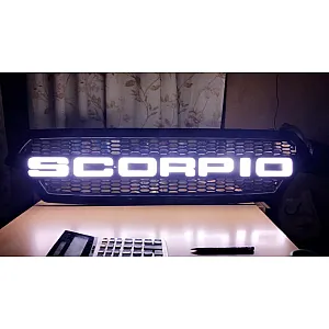 Mahindra Scorpio 2014 Onward Logo Alpha Front Grill With LED Neon Lights 
