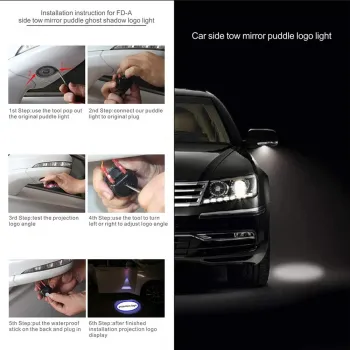 Ford New Endeavour Side Mirror Projector Shadow Logo Ghost Light Set of 2