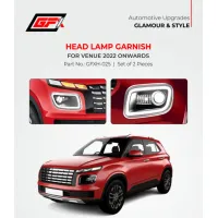 Hyundai New Venue Facelift 2022 Onward Head Lamp Chrome Garnish - Set of 2