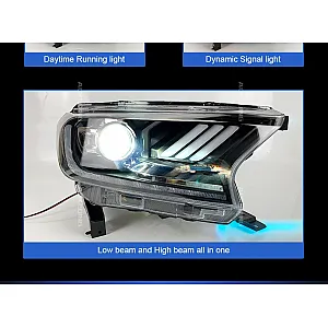 Ford Endeavour Facelift 2019 Modified Headlight with Drl and Projector Lamp (Set of 2Pcs.)