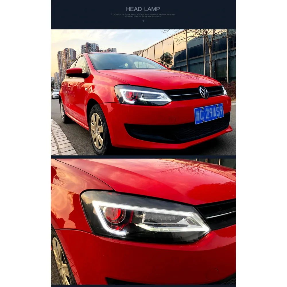 Volkswagen Polo Modified Headlight with Drl and Projector Lamp (Set of 2Pcs.)