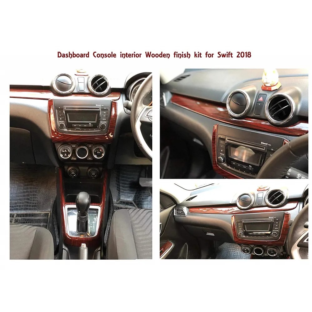 Maruti Suzuki New Swift 2018 Interior Show Chrome and Wooden Combo Kit 15 Pcs