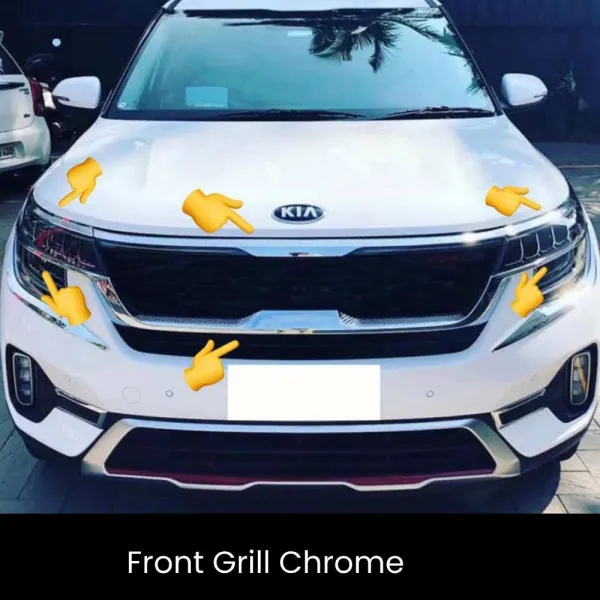 Cnleague Kia Seltos 2019-23 Front Grill Outer Chrome Trim Cnleague Kia Seltos 2019-23 Front Grill Outer Chrome Trim