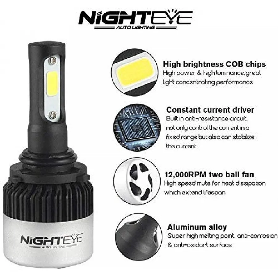 Original NightEye H4 LED Bulb High /Low Beam 72W 6500K