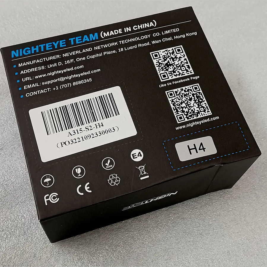 Original NightEye H4 LED Bulb High /Low Beam 72W 6500K