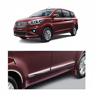 Maruti Suzuki New Ertiga 2018 Custom Fit Chrome Side Skirt Beeding Set Of 4