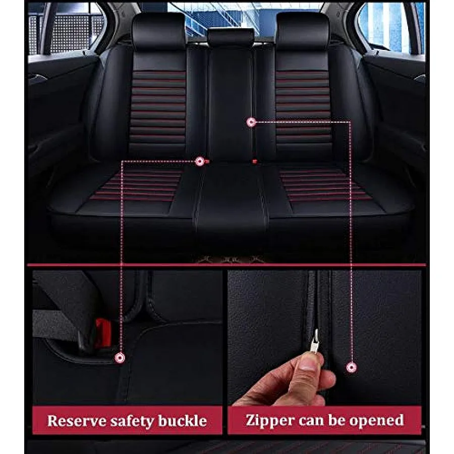 Carhatke Kia Seltos 2019 Onwards PU Leatherate Seat Cover - Coffee & White