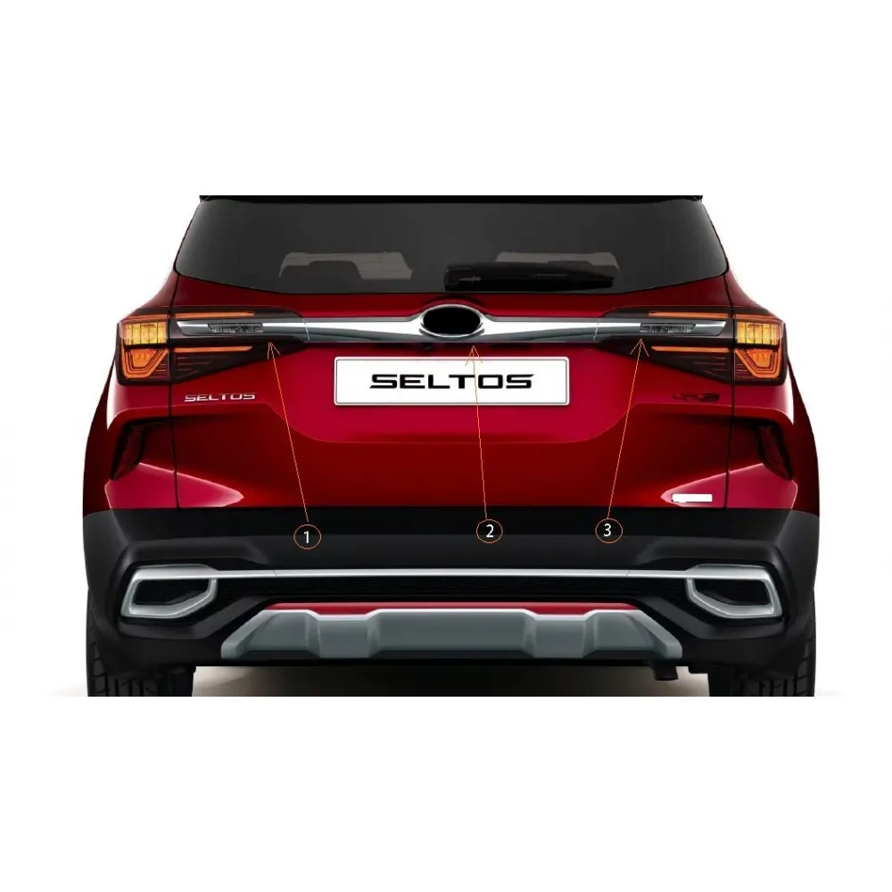 Cnleague Number Plate Chrome Garnish for  Kia Seltos 2019-21 - Old Logo
