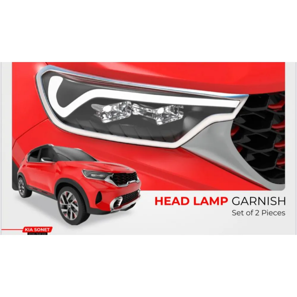 Kia Sonet Chrome Garnish Trims 17 Pieces Combo Kit