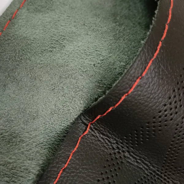 Leatheride PU Steering Wheel Cover For All Cars With Needles and Red Thread 