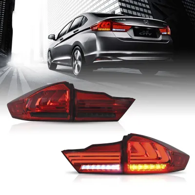 Honda City 2014-2020 Custom Modified BMW Style Tail Light With Matrix Turn Signal - Smoke Color