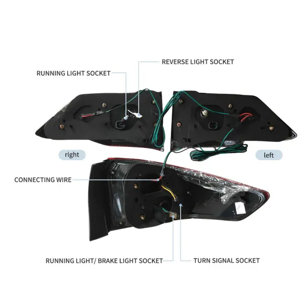Honda City 2014-2020 Custom Modified BMW Style Tail Light With Matrix Turn Signal - Smoke Color