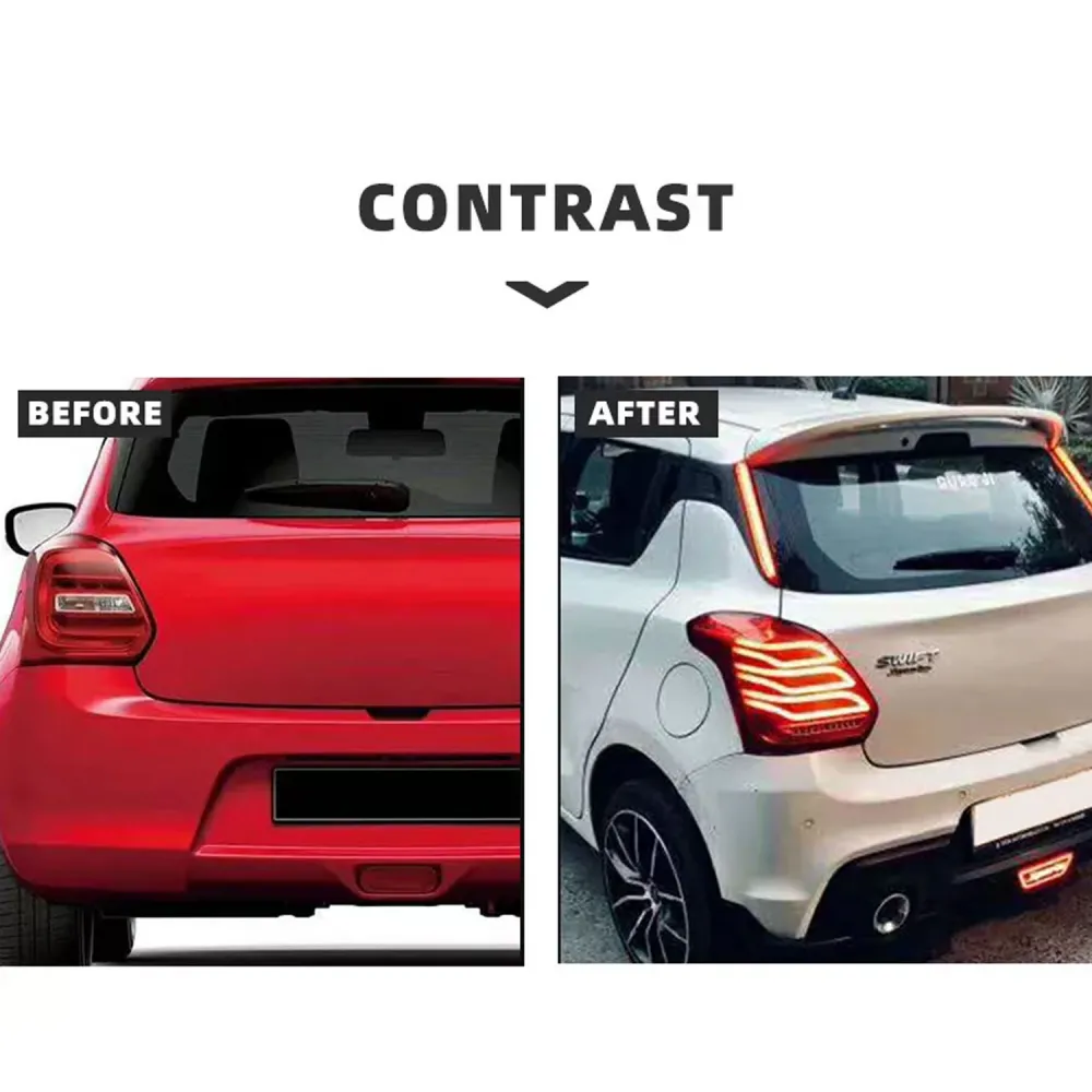 Maruti Suzuki Swift 2018 Onwards Modified LED Tail lights - Mercedes Design