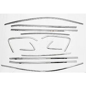 Volkswagen Polo 2010 Onwards Full Window Chrome Garnish Trims (Set Of 16Pcs.)