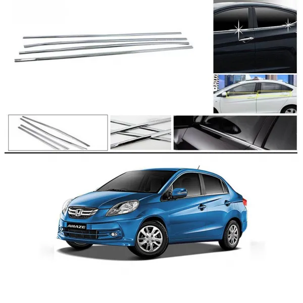 Honda Amaze Lower Window Chrome Garnish Trims (Set Of 4Pcs.) Honda Amaze Lower Window Chrome Garnish Trims (Set Of 4Pcs.)