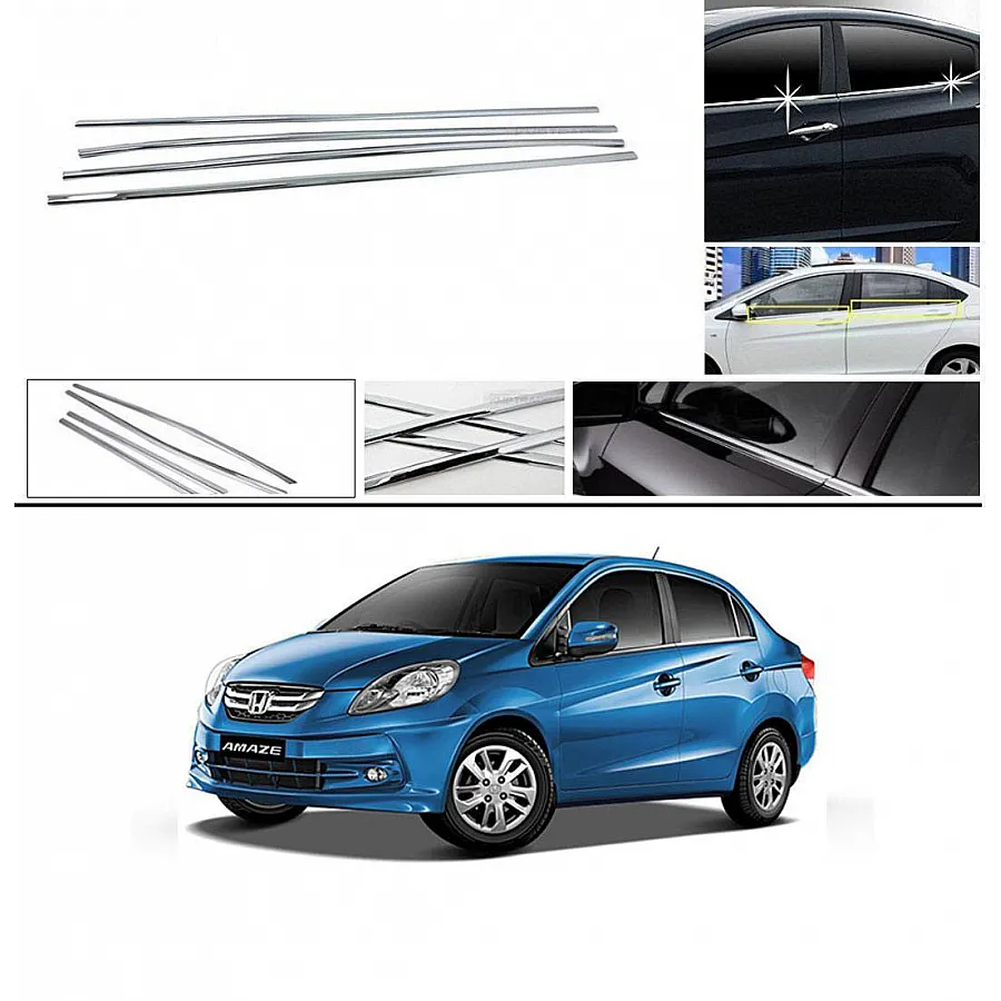 Honda Amaze Lower Window Chrome Garnish Trims (Set Of 4Pcs.)