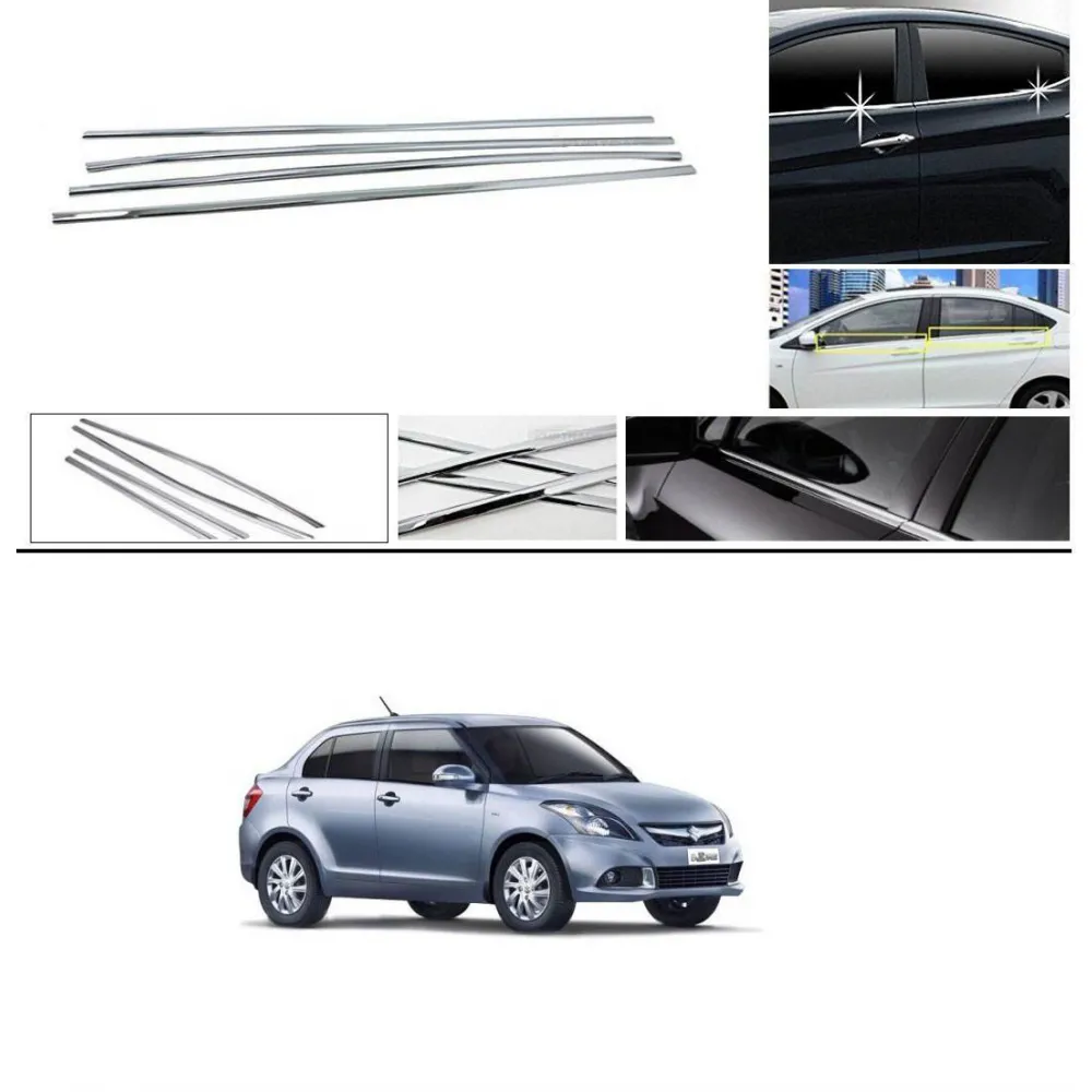 Maruti Swift Dzire Old Lower Window Chrome Garnish Trims (Set of 6Pcs.)