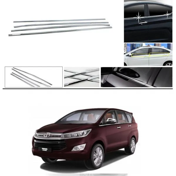 Toyota Innova Crysta Lower Window Chrome Garnish Trims (Set Of 8 Pcs.)