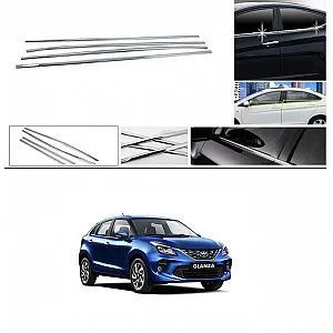 Toyota Glanza Lower Window Chrome Garnish Trims (Set of 6Pcs.)