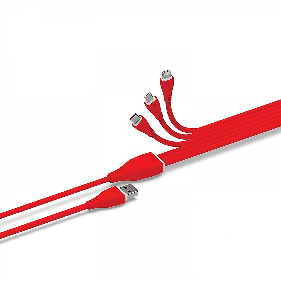 GFX 3 in 1 USB Mobile Charging Cable C-Type, B-Type and Lightning