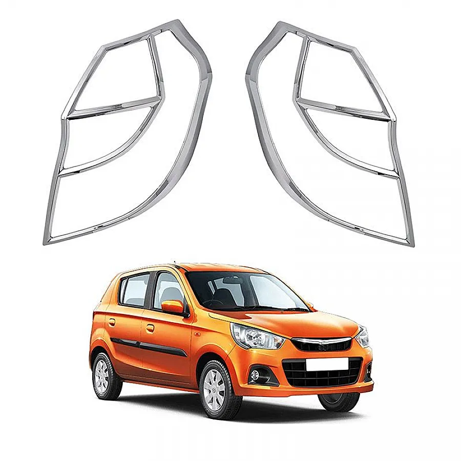 Galio Maruti Suzuki Alto K10 2014-2019 Tail Light Chrome Garnish Cover Trim (Set Of 2Pcs.)