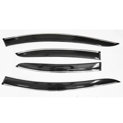 Honda City Idtech 2014 Car Window Door Visor with Chrome Line (Set Of 4 Pcs.)
