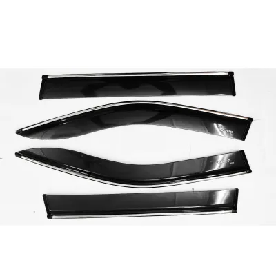 Jeep Compass Car Window Door Visor with Chrome Line (Set Of 4 Pcs.)