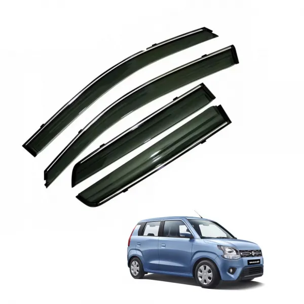 Maruti Suzuki Wagon R 2019 Car Window Door Visor with Chrome Line (Set Of 4 Pcs.)