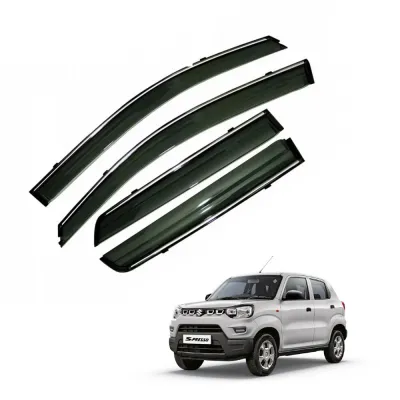 Maruti Suzuki S-Presso Car Window Door Visor with Chrome Line (Set Of 4 Pcs.)