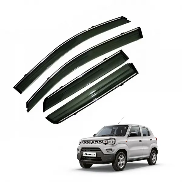 Maruti Suzuki S-Presso Car Window Door Visor with Chrome Line (Set Of 4 Pcs.)