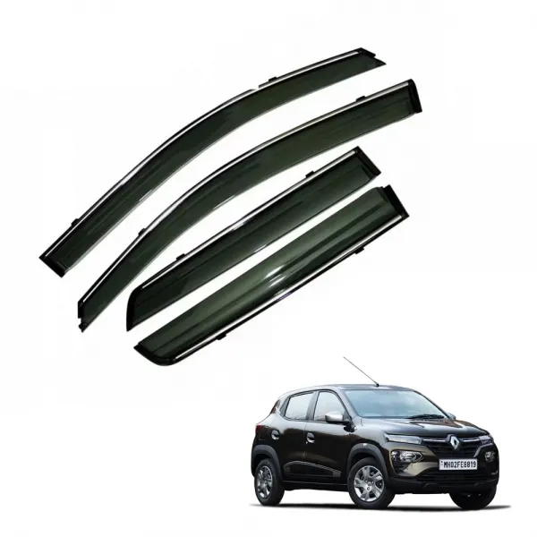 Renault Kwid Car Window Door Visor with Chrome Line (Set Of 4 Pcs.) Renault Kwid Car Window Door Visor with Chrome Line (Set Of 4 Pcs.)