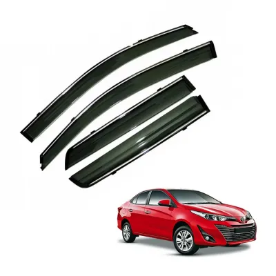 Toyota Yaris Car Window Door Visor with Chrome Line (Set Of 4 Pcs.)