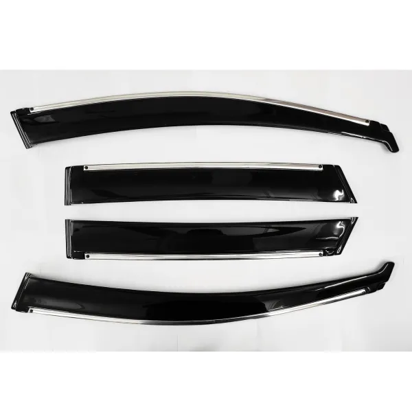 Volkswagen Polo Car Window Door Visor with Chrome Line (Set Of 4 Pcs.)