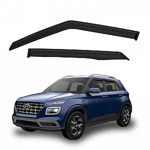 Hyundai Venue 2019 Onwards Car Window Door Visor (Set Of 4Pcs, Black)