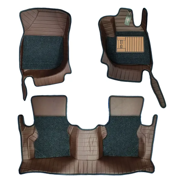 Carhatke 9D Luxury Car Foot Mats Honda Elevate 2023 Onwards - Coffee 