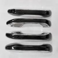 Cnleague Black with Chrome Door Handle Cover for Hyundai New Creta, Creta EV, Alcazar