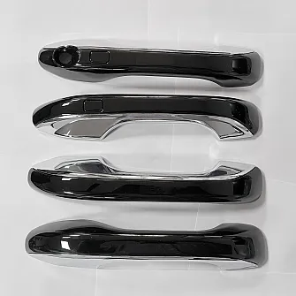 Cnleague Black with Chrome Door Handle Cover for Hyundai New Creta, Creta EV, Alcazar