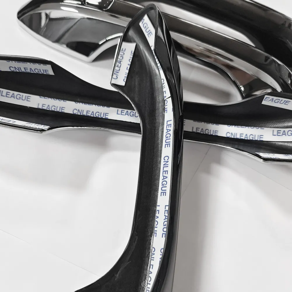 Cnleague Black with Chrome Door Handle Cover for Hyundai New Creta, Creta EV, Alcazar
