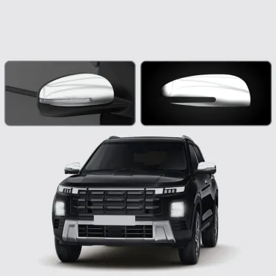 Galio Hyundai Creta 2020 Onwards ORVM Chrome Cover - With Indicator Cut Galio Hyundai Creta 2020 Onwards ORVM Chrome Cover - With Indicator Cut
