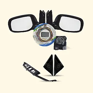 Motorized Auto Folding OEM Side Mirror Kit for Hyundai Creta 2024 Onwards - Glossy Black