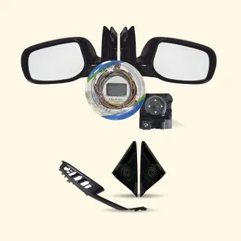 Motorized Auto Folding OEM Side Mirror Kit for Hyundai Creta 2024 Onwards - Glossy Black